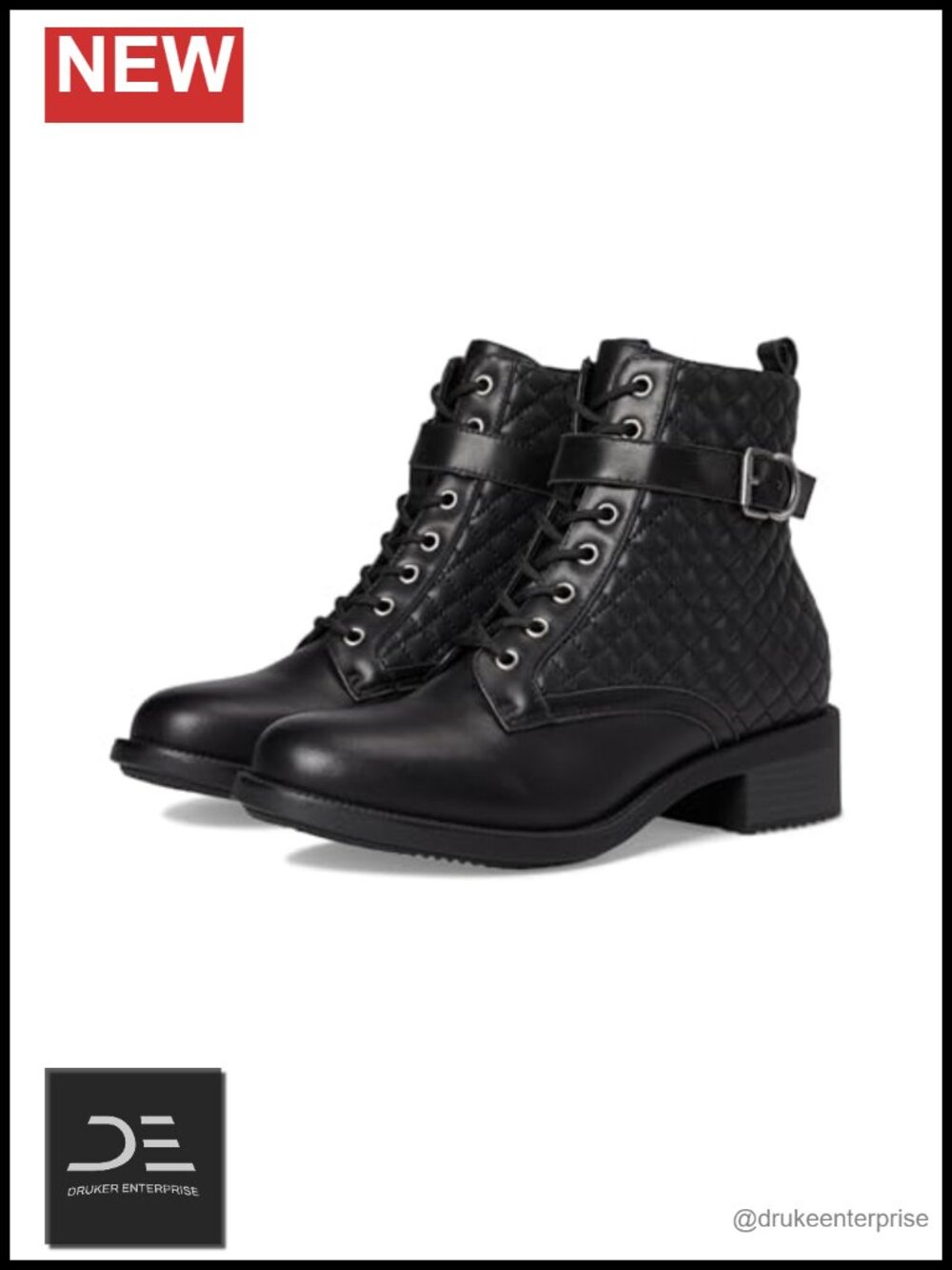David Tate Seville Women's Ankle Boots Quilted Leather Faux Leather Lace Up